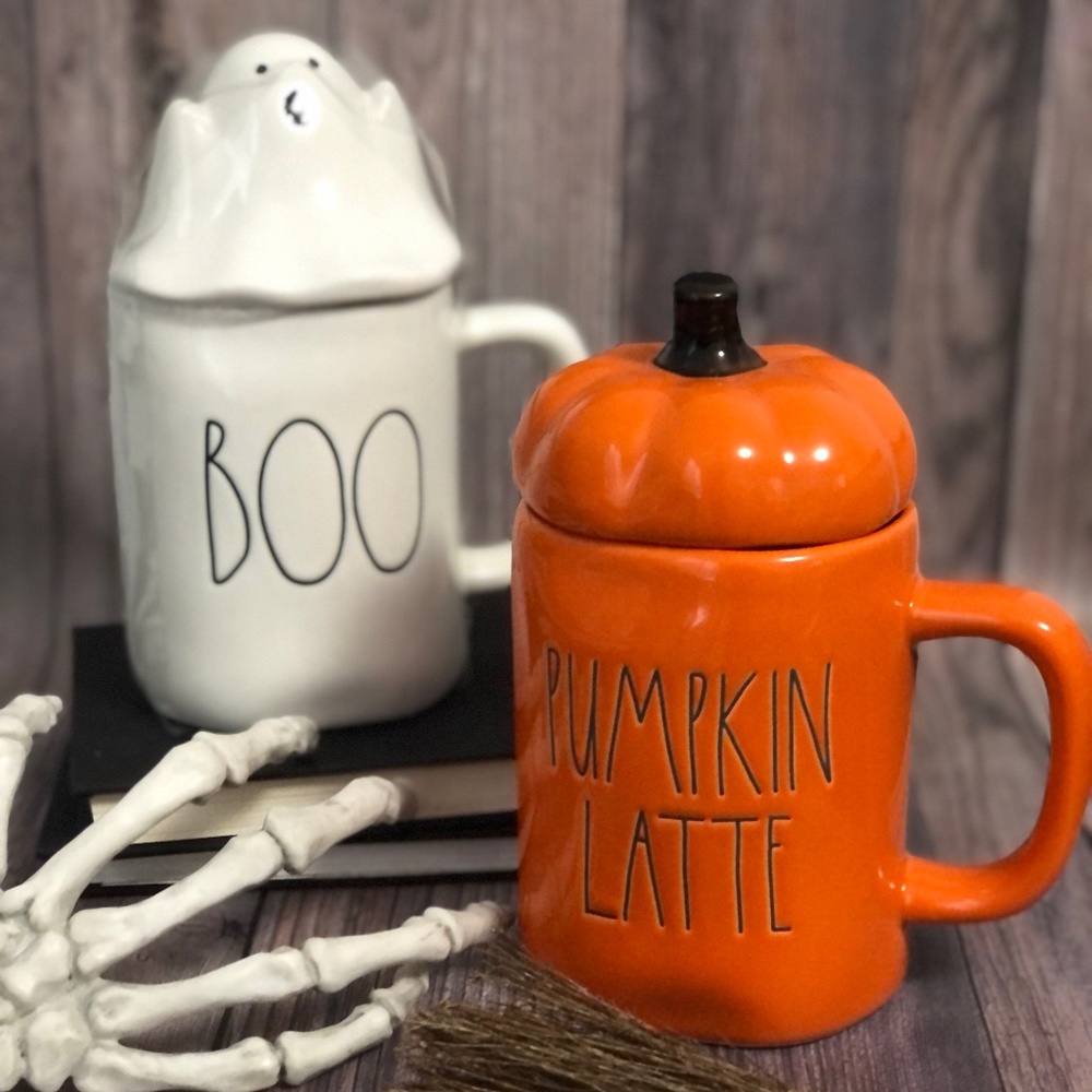 NEW Set of Rae Dunn Halloween Mugs with Toppers